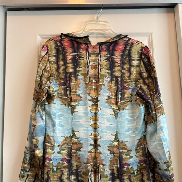 Linda Cunningham Silk Tunic Dress Sz 6 Abstract Artsy Art2Wear - Picture 7 of 10